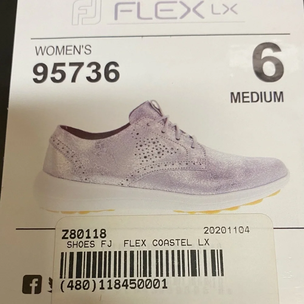 FOOYJOY Flex Coastal LX Silver Metallic Golf Shoes - Picture 5 of 7